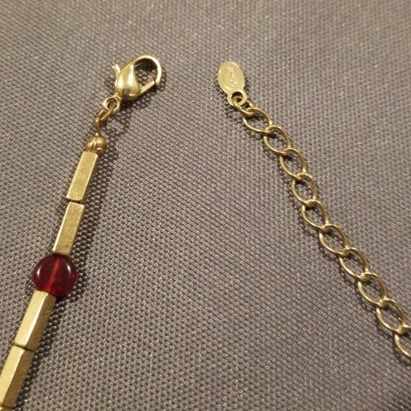 Red and Gold Bead Necklace - Picture 3 of 4